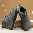 thumbnail image 2 of Men's and women's winter wide toe barefoot shoes zero drop sole fur lining snow boots waterproof high top warm cross-country running hiking shoes, 2 of 9