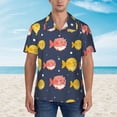 thumbnail image 4 of Lsque Cute Puffer Fish pattern Hawaiian Shirt for Men, Unisex Summer Beach Casual Short Sleeve Button Down Shirts-3X-Large, 4 of 9