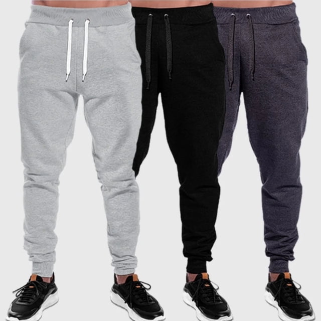 Kit W/ 2 Pantalones De Hombre Felpa Moleton Estilo Jogger Pantalones De Invierno Estilo Jogger Deng Xun unisex