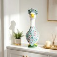 thumbnail image 2 of Porch Goose Christmas Outfit with Teal Holiday Print Headwrap and Wrapped Skirt Seasonal Outdoor Yard Decor Accessory for 19 To 23 Inch Statue Display, 2 of 7