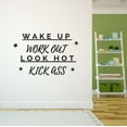 thumbnail image 2 of Wakeup Workout Look Hot Fitness Workout Success Motivation Quote Decal Wall Art Sticker Designs Vinyl Stickers For Home House Walls Rooms Windows Bedroom Decoration Size (28x28 inch), 2 of 3