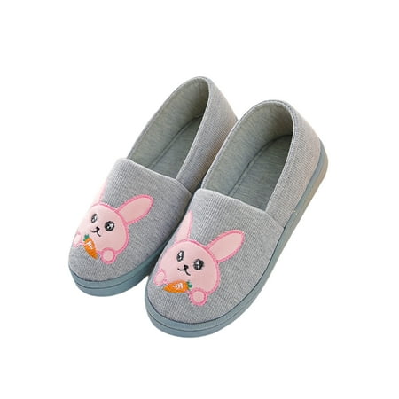 

Colisha Ladies Slippers Cozy Warm Shoes Memory Foam Moccasins Slipper Indoor Breathable Home Shoe Comfort Flats Rabbit Gray 8.5-9