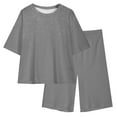thumbnail image 3 of Cethrio Kids Girls Outfit Sets, 2 Piece Athletic Summer T-Shirts and Bike Shorts Sets Gray Size 6-7 T, 3 of 8