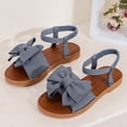 thumbnail image 5 of Flat Sandals for Women Cute Bow Elastic Ankle Strap Lightweight Summer Beach Vacation Dress Shoes Casual Walking Shoes Gray Size 7, 5 of 8