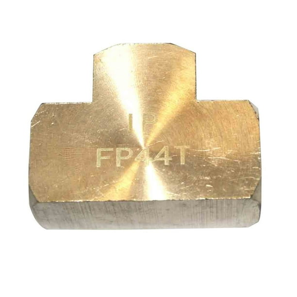 FP44T Brass Tee Fitting 1/4 Inch NPT Female, Shape Tee Threads 1/4