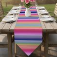 thumbnail image 6 of Purple Pink Stripe Table Runner Linen Burlap Table Runner 70 Inches Long Abstract Modern Geometric Lines Dresser Scarves for Kitchen Island Coffee Dining Room Party Wedding Holiday Decoration 13"x70", 6 of 8