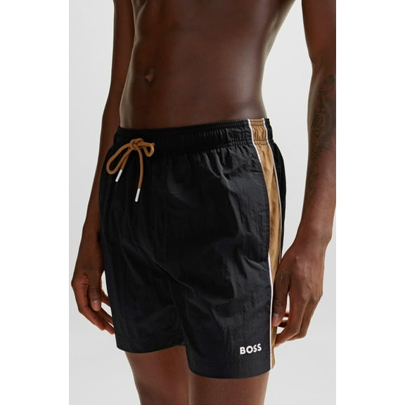 Hugo Boss Men's Tune Swim Trunks, Black, Large