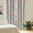 thumbnail image 2 of Ambesonne Grunge Curtains, Wavy Colorful Stripes, Pair of 28"x63", Multicolor, 2 of 5