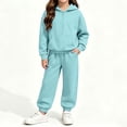 thumbnail image 6 of BRGZLK Boys Girls Hoodie Sweatsuit Set Trendy Solid Color Long Sleeve Half Zip Pullover Sweatshirt and Sweatpants Comfort Warm Tracksuit Fall Winter Clothes for Daily Wear 2026 Light Blue 11-12 Years, 6 of 7