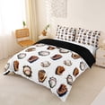 thumbnail image 3 of Castle Fairy Vintage Baseball Duvet Cover Queen, Cracked Wall Ball Glove Queen Bedding, Brown White,Black Reversible,3-Piece,1 Duvet Cover and 2 Pillowcases, 3 of 6