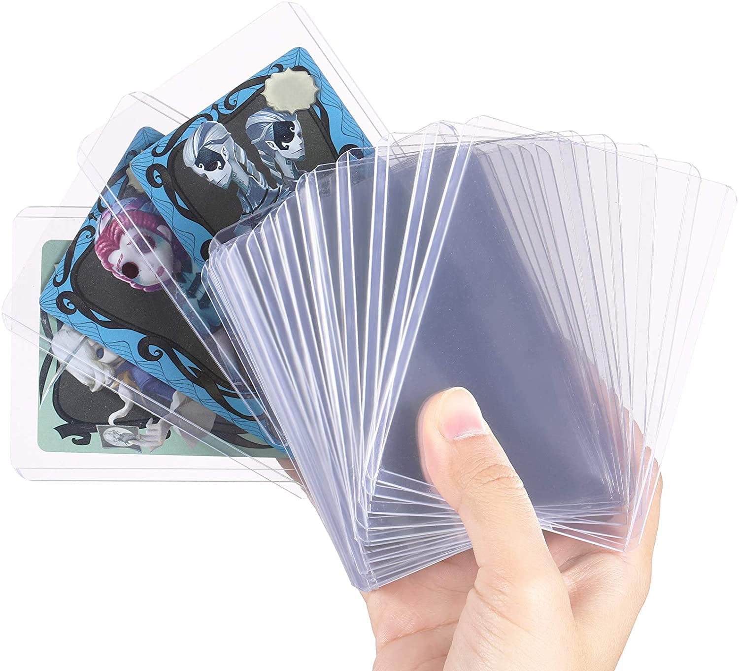 100 Pieces Zonon Top Loader Card Protectors and Standard Size Card Sleeves Clear Card Protectors for Trading Cards