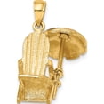 thumbnail image 4 of 14K Yellow Gold 3-D With Enamel Umbrella Beach Chair Charm (21.5 X 16.15) Made In United States k6828, 4 of 5