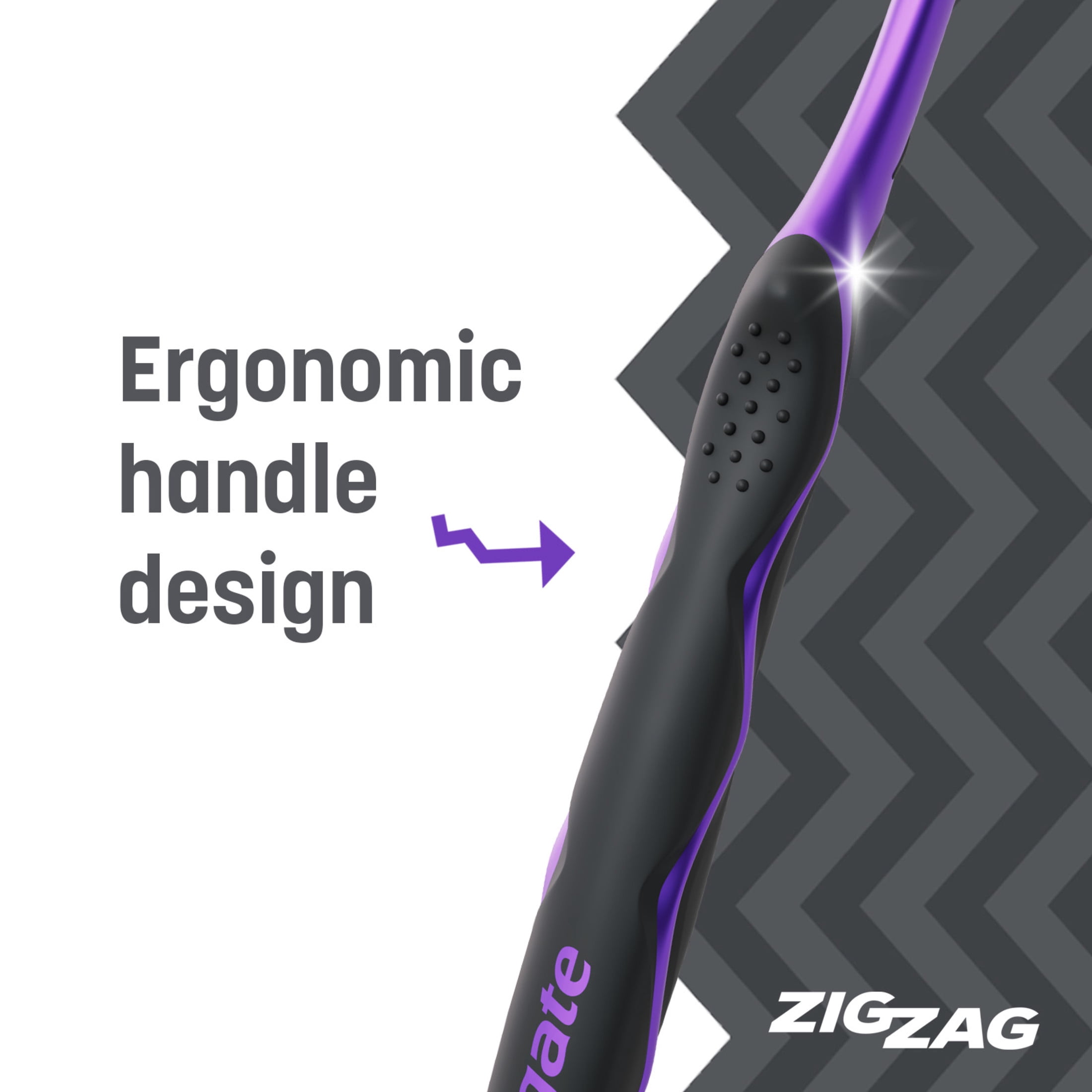 Colgate ZigZag Adult Soft Charcoal Toothbrushes, Soft Bristled Manual Toothbrushes, 4 Pack