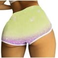 thumbnail image 3 of Feancey Women's Butt Lift Shorts Summer Elastic High Waist Workout Booty Shorts High Cut Trendy Print Running Yoga Shorts Casual Short Pants Purple XL, 3 of 6