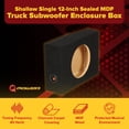 thumbnail image 2 of Q-Power Shallow Single 12" SealedTruck Subwoofer Enclosure Box, Charcoal, 2 of 9