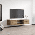thumbnail image 3 of Fly Type-33 Floating TV Stand for TVs up to 70", Modern High Gloss 63" Entertainment Center, Wall Mounted TV Media Console with Storage Cabinets and LED Lights, 3 of 5