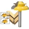 thumbnail image 4 of SENRISE Cemented Carbide Miter Router Bit Woodwork Cutter Tool 45 Degree Mortise Mortise For Drawer DIY Woodwork Yellow, 4 of 5