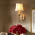 thumbnail image 4 of Nordic fabric lampshade wall lamp American country lighting fixtures brass wall lamp living room bedside bedroom dining room staircase wall lamp, 4 of 4