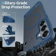 thumbnail image 2 of For Samsung Galaxy S25 Edge Magnetic Phone Case,Compatible with Mag-Safe,Built-in Retractable Kickstand,Military Grade Shockproof Anti-Scratch Ultra Slim Skin Feel Translucent Phone Case,Darkblue, 2 of 7