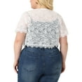 thumbnail image 4 of DARING DIVA Plus Size Sheer Shrug Floral Lace Shrugs Tops 4X Lightwhite, 4 of 6
