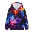 thumbnail image 2 of oqasdz Girls Hoodie Boys Stylish Graphic Long Sleeve Hooded Sweatshirt Full Coverage Design Pullover for Kids Loose Fit Casual Outwear, 2 of 4