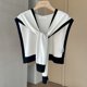 thumbnail image 5 of Bufanda coreana de verano para mujer, cuello falso para aire acondicionado, tejido fino para mujer, capa anudada para otoño, chal protector solar, 5 of 5