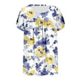 thumbnail image 5 of ZQUUVOU Women's T-Shirt Print Floral Front Pleated Betwing Sleeve Loose Blouse Yellow (S), 5 of 5