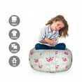 thumbnail image 2 of Whale Storage Toy Bag Chair, Happy Cheerful Whales Pattern in Soft Pastel Tone Effects Love Nature Image, Stuffed Animal Organizer Washable Bag, Small Size, Mint Peach Pink, by Ambesonne, 2 of 3