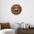 thumbnail image 4 of Reloj de pared de madera con temática de café, redondo, único, sencillo y resistente. 25 centímetros, 4 of 7
