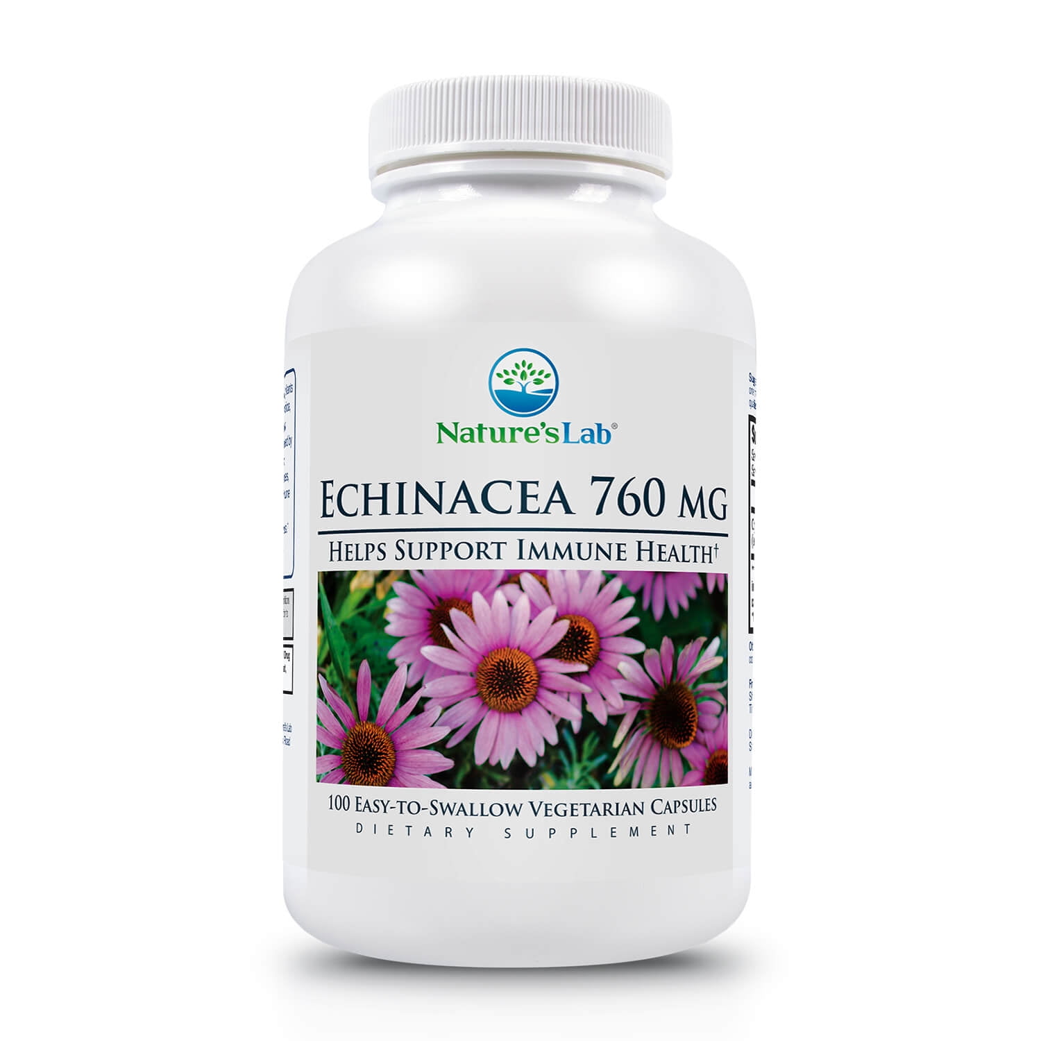 Nature's Lab Echinacea 760mg Dietary Supplement 100 Capsules (50 Day Supply) Powerful All