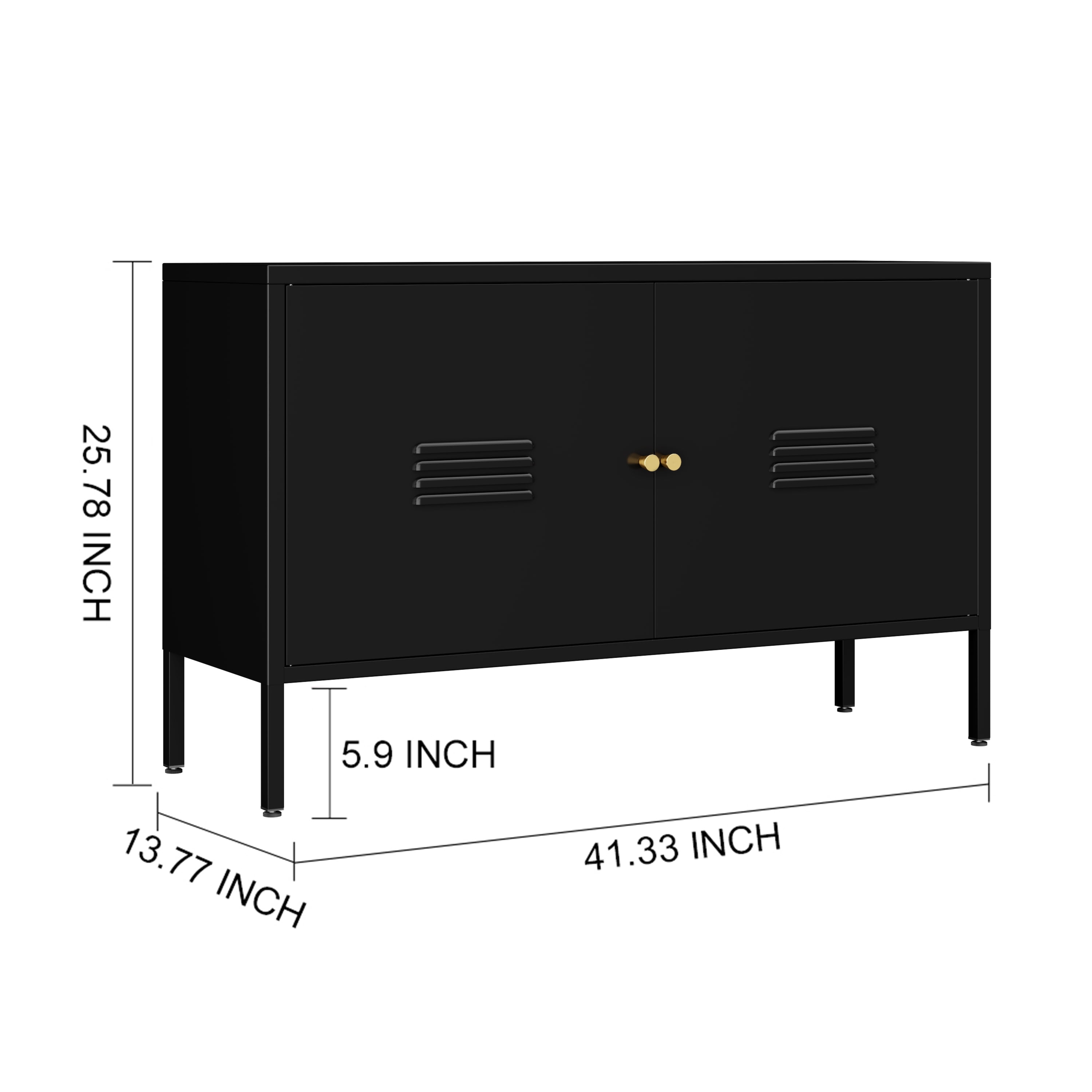 Metal Accent Storage Cabinet for Bed Room,Living Room,Home,Hotel,Office,Garage,2-Tier, Removable Shelf