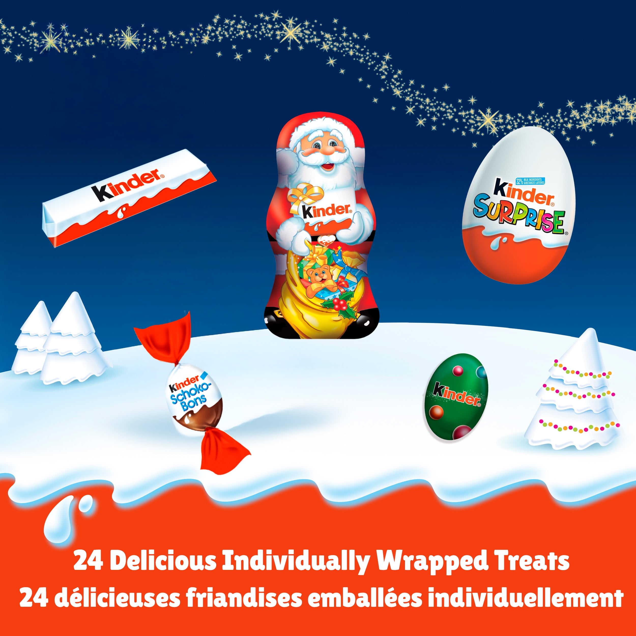 KINDER 2025 Advent Calendar, 24 Assorted Chocolates, Classic Edition, 182g, 182G