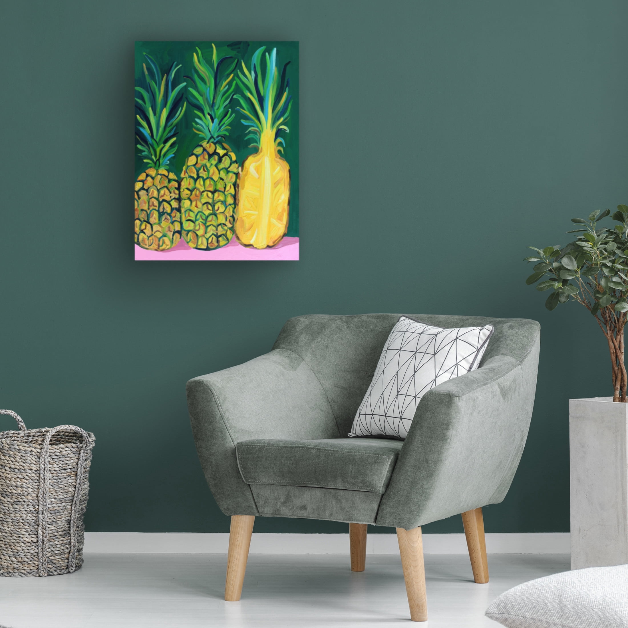 Trademark Fine Art Alice Straker Pineapples Canvas Wall Art