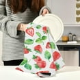 thumbnail image 5 of Kitchen Dish Towels, Watercolor Strawberry Kitchen Towels Set of 6 Super Soft Absorbent Dish Towels Set Microfiber Polyester Kitchen Dish Cloths Decorative Tea Towels, 28"x18", 5 of 7