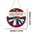 thumbnail image 3 of Qocolhg 4th of July Patriotic Welcome Sign 3D Wooden Hanging Sign Stars and Stripes Door Wall Decorations for Independence Day Memorial Day Wreaths Home Coffee Shop Bakery Farmhouse Window, 3 of 6