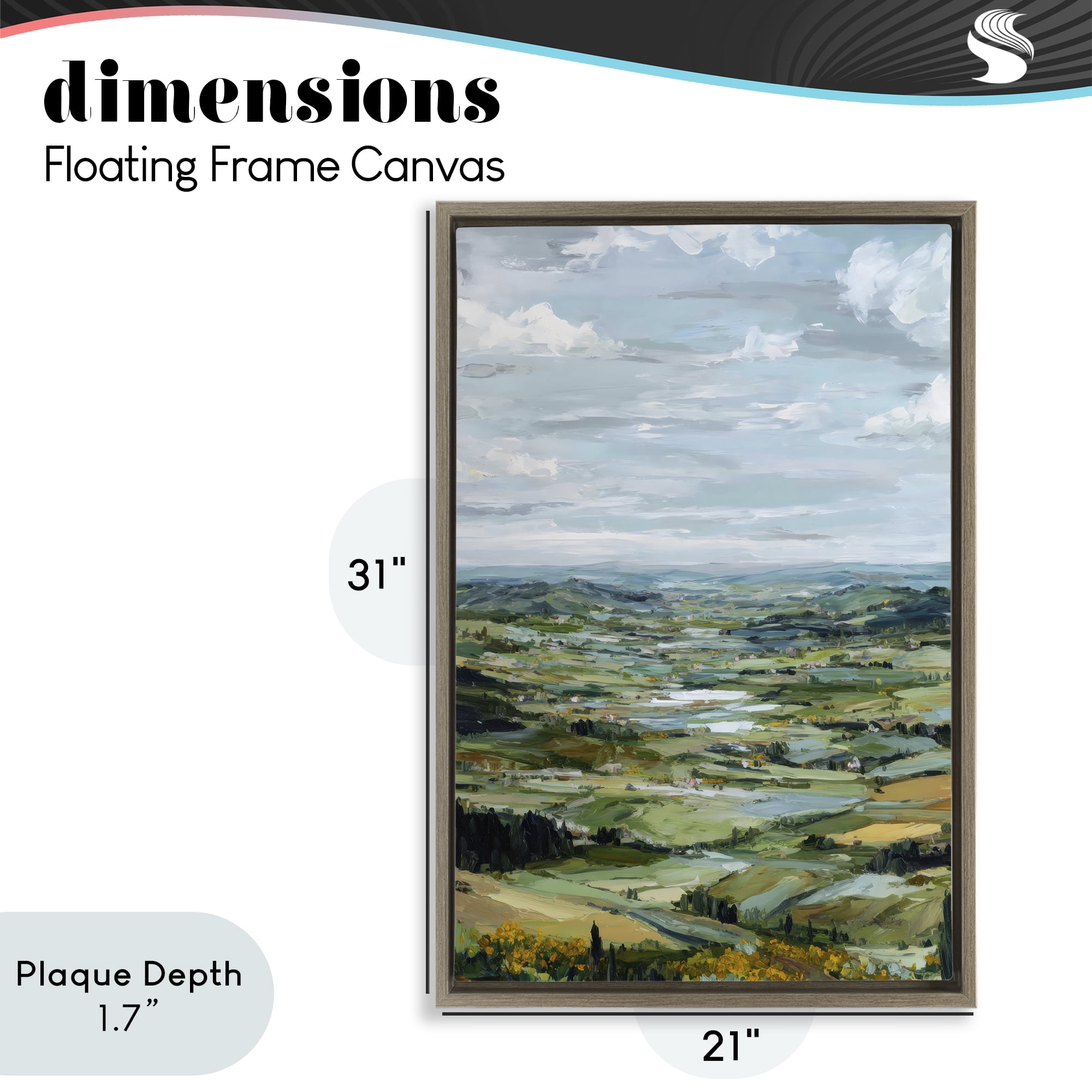 Stupell Industries Valley Living with Verdant Hills Brown Framed Floater Canvas Wall Art, design by Petal Prints Design