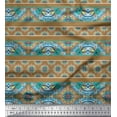 thumbnail image 1 of Soimoi Brown Moss Georgette Fabric Stripe,Insect & Floral Kaleidoscope Decor Fabric Printed BTY 42 Inch Wide, 1 of 3