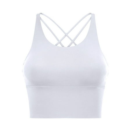 

LEPAI Women Sports Bra Shockproof Push Up Stylish Yoga Strappy Sports Bra