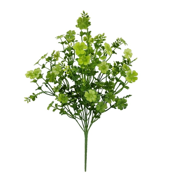 Mainstays Indoor 19 in Artificial Polyester 4-Leaf Clover Bush, Greenery Color