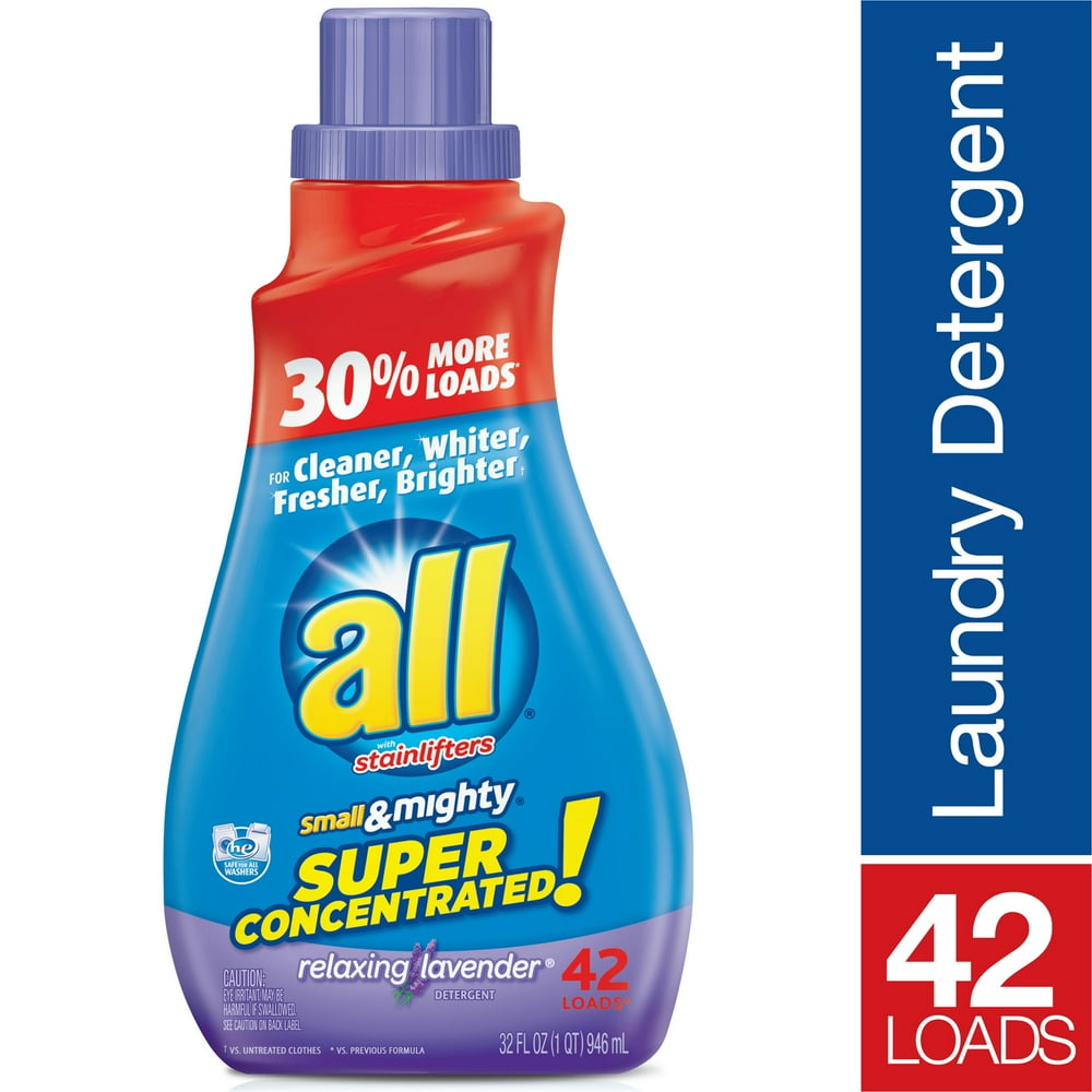 all Small & Mighty Liquid Laundry Detergent Relaxing Lavender, 32 Ounce