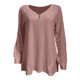 thumbnail image 3 of Mujeres damas sólido manga larga cremallera cuello en V pulóver blusa Tops camisas Fridja  hj3461, 3 of 5