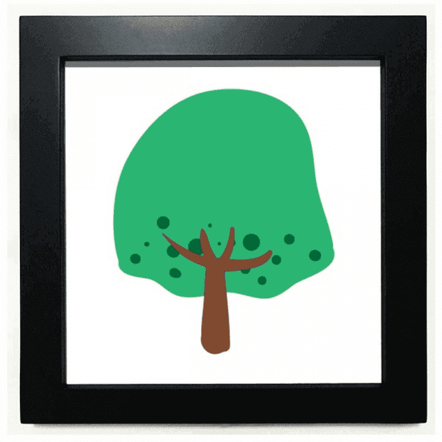 Green Shrubs Fruit Art Deco Fashion Black Square Frame Picture Wall Tabletop