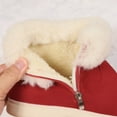 thumbnail image 7 of Bnwani Womens Boots Toe Mid-Heel Ankle Fleece Warm Comfortable Casual Solid Snow Boot Red Size 6, 7 of 7