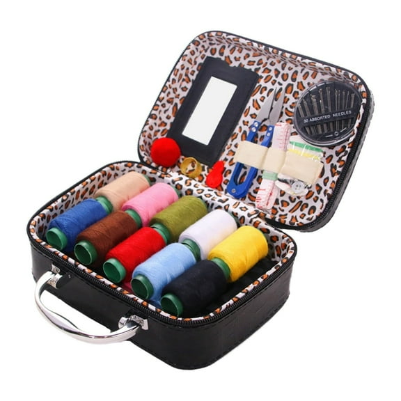 Sewing Kit for Adults, Multi-Function Sewing Set & DIY Craft Supplies with Portable PU Box