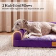 thumbnail image 4 of Exclusivo Mezcla L-Shaped Pet Couch Bed with Removable and Washable Cover 48"x30", Orthopedic Dog Bed for Large Dogs with Non-Slip Bottom, Purple, 4 of 10