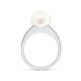 thumbnail image 2 of Angara Solitaire Freshwater Cultured Pearl Split Shank Ring in 14K White Gold for Women | June Birthstone Jewelry for Her, 2 of 8