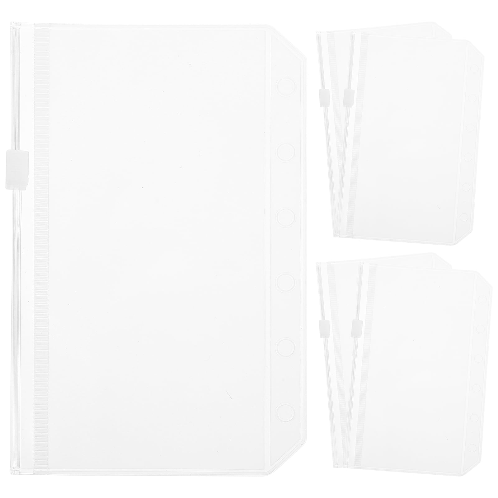 5 Pack Folder Storage Bag Boxes Binders Clear Zipper Insert Zippers A5