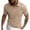 Khaki, variant on Antinious Men Solid Pocket Half Collar Button Business Work Breathable Short Sleeve Shirts