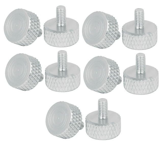Unique Bargains Computer Graphics Card Flat Head Knurled Thumb Screws Silver Tone M3.5x6mm 10pcs