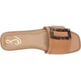 thumbnail image 5 of Sam Edelman Inez Light Cuoio Brown Squared Open Toe Buckle Slip On Slide Sandals (Light Cuoio Brown, 10.5), 5 of 6